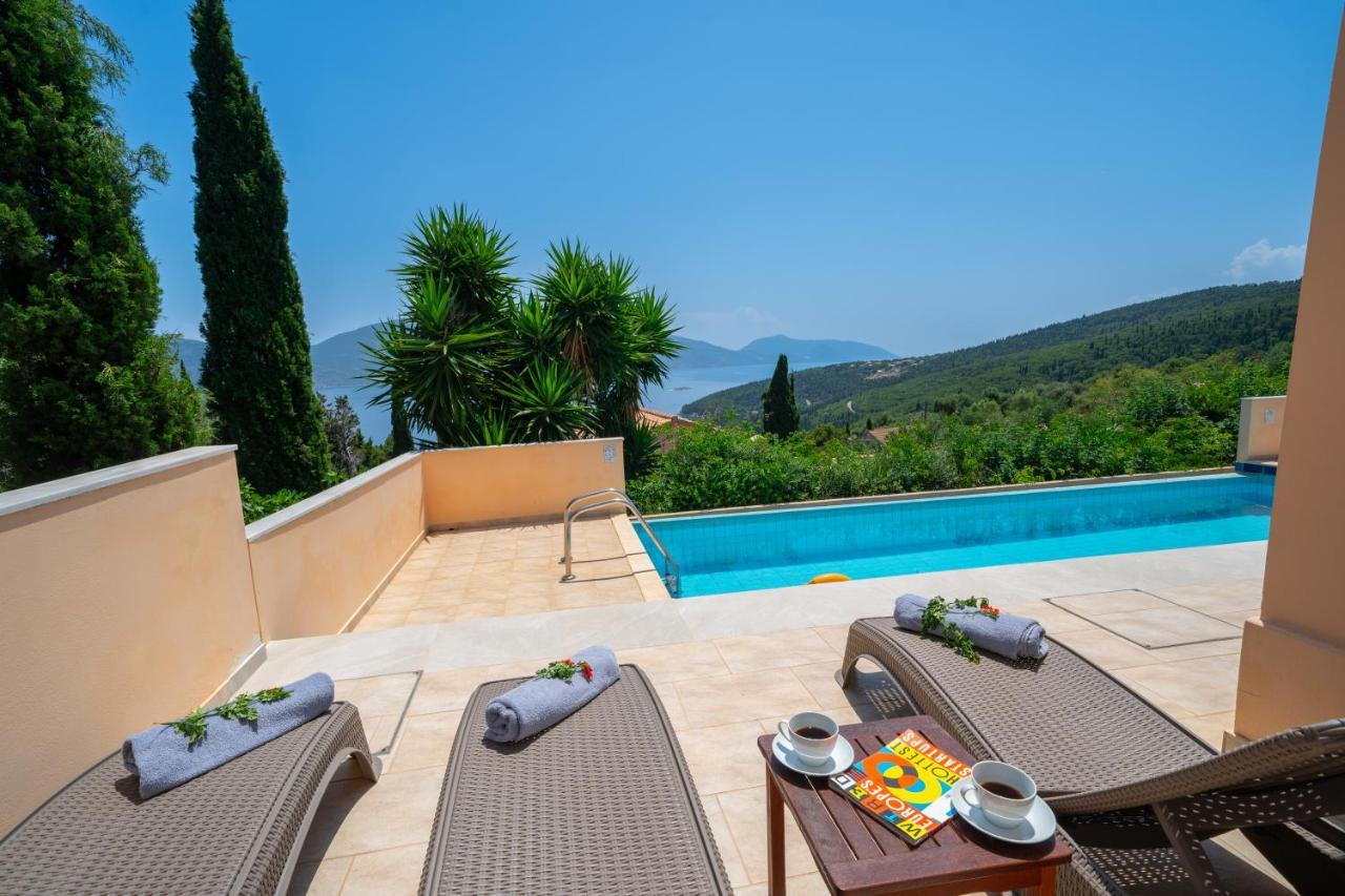 Villa Apollo, Sea view, private pool Fiskardo Esterno foto
