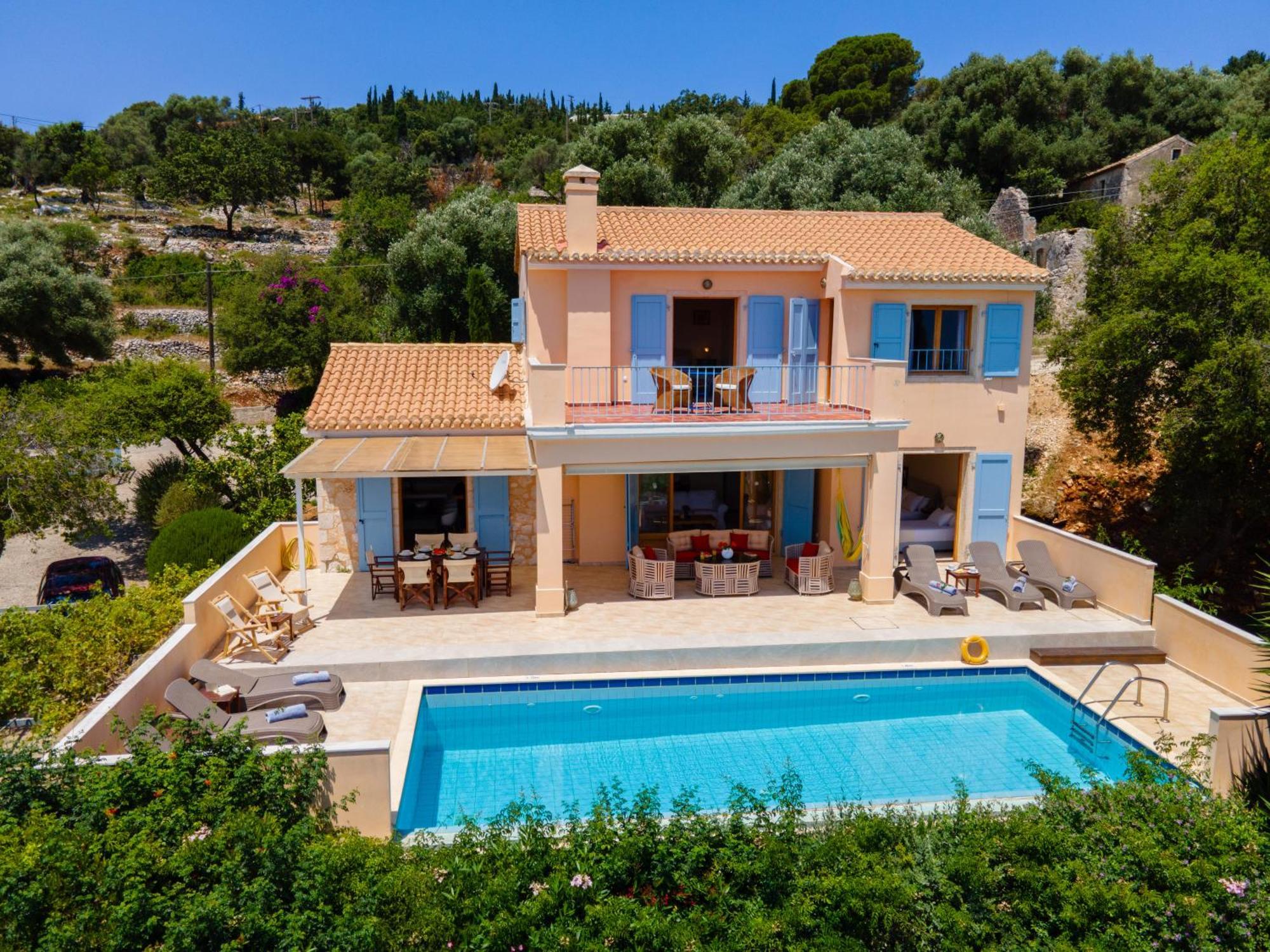 Villa Apollo, Sea view, private pool Fiskardo Esterno foto