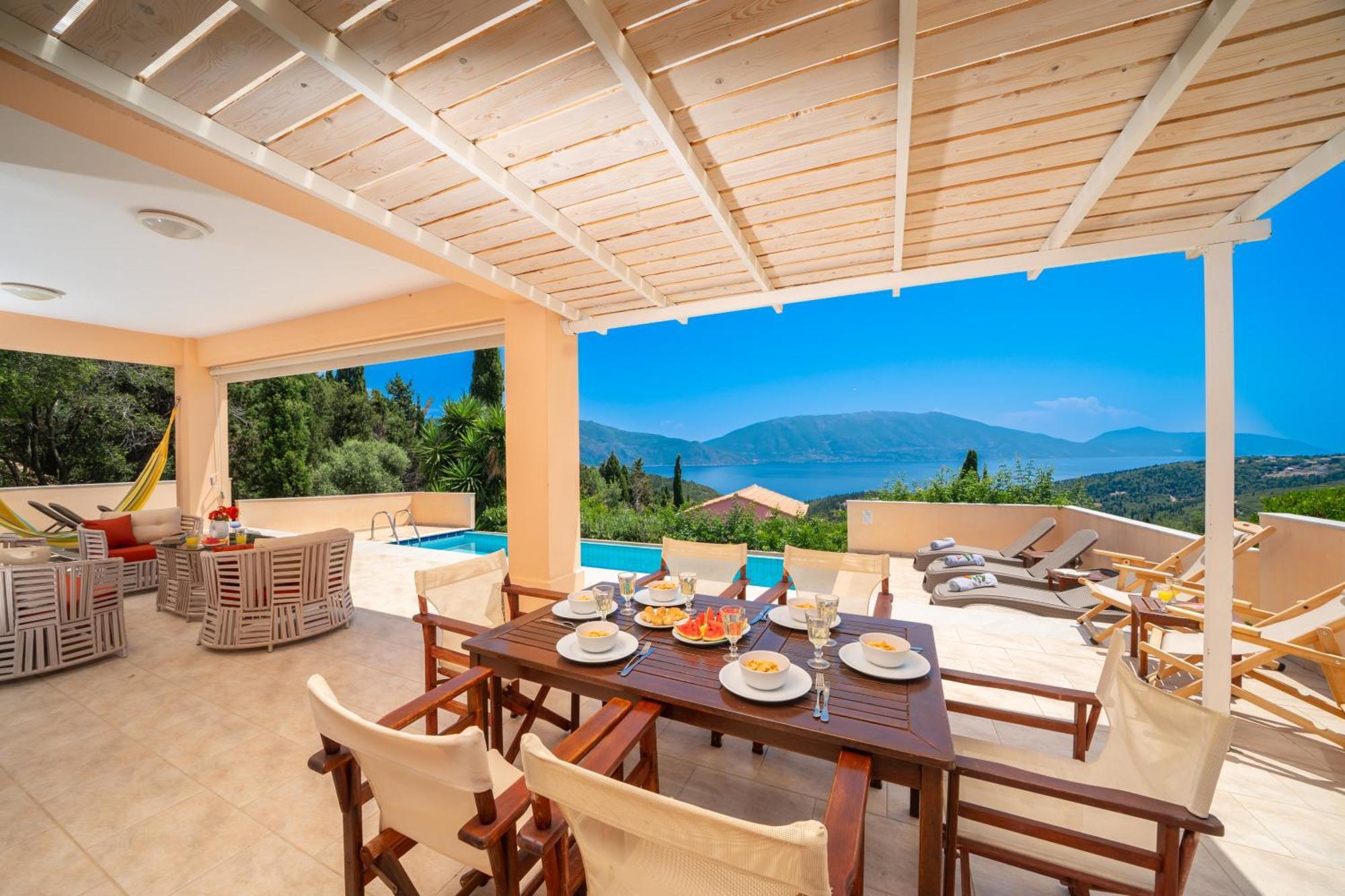 Villa Apollo, Sea view, private pool Fiskardo Esterno foto