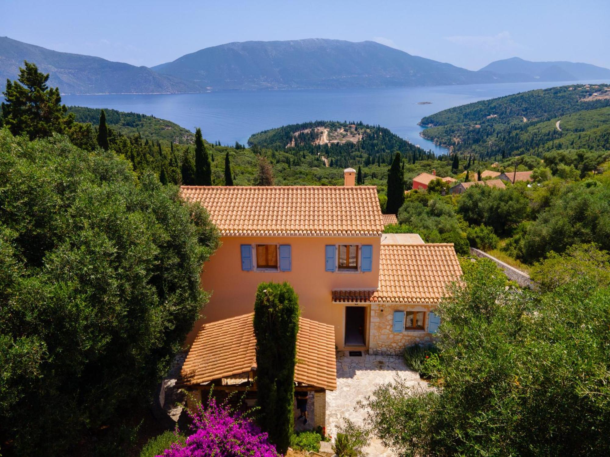 Villa Apollo, Sea view, private pool Fiskardo Esterno foto